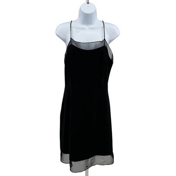 Richard Warren Petites Slip Dress WMNS SZ 10 Black Chiffon Sleeveless Thin Strap - Picture 1 of 5